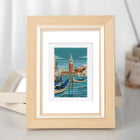 Framed World Landmarks mini diamond painting artwork displayed in a styled setting
