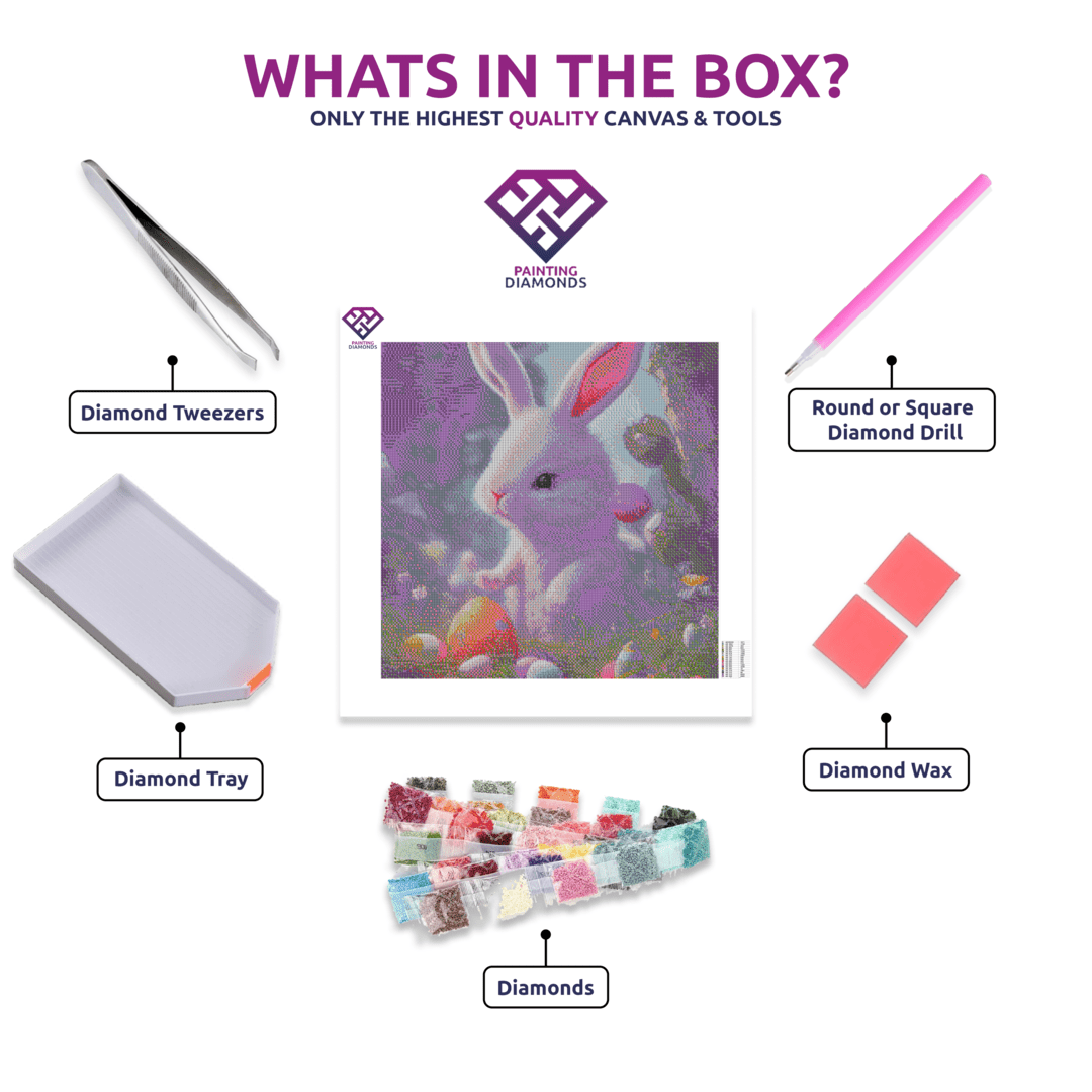 Cute Easter Bunny - 5D Diamond Painting Kit