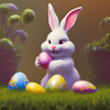 White Easter Bunny - 5D Diamond Painting Kit