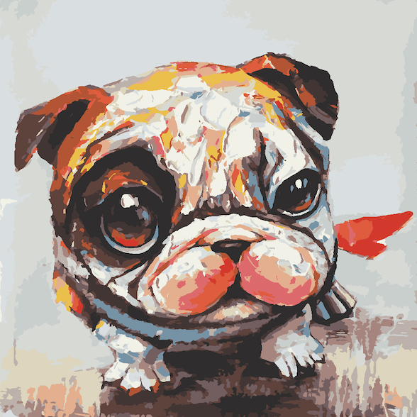 Happy Bulldog - 5D Diamond Painting Kit