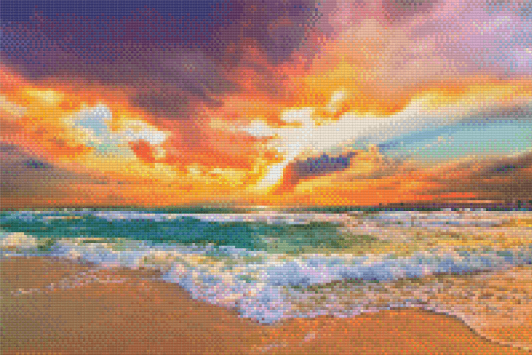 Beach Sunset 2 artwork shown as a completed diamond painting preview