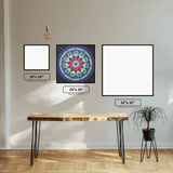 Blue Kaleidoscope diamond painting displayed in a room setting