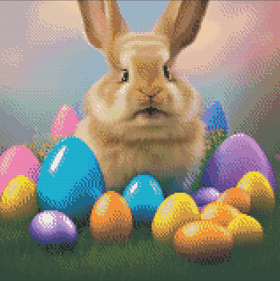 Colourful Easter Bunny - 5D Diamond Painting Kit