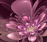 Layered abstract flower with pink, mauve and burgundy petals