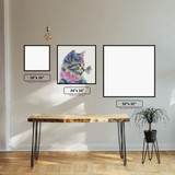Kitten's Butterfly Encounter diamond painting displayed in a room setting