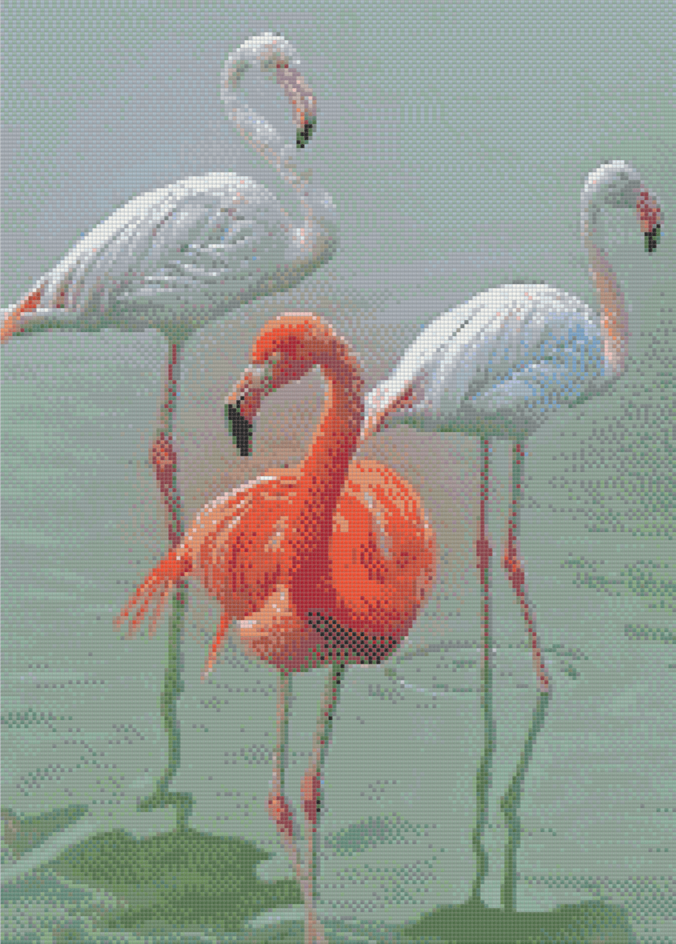 Flamingo Trio  - 5D Diamond Painting Kit